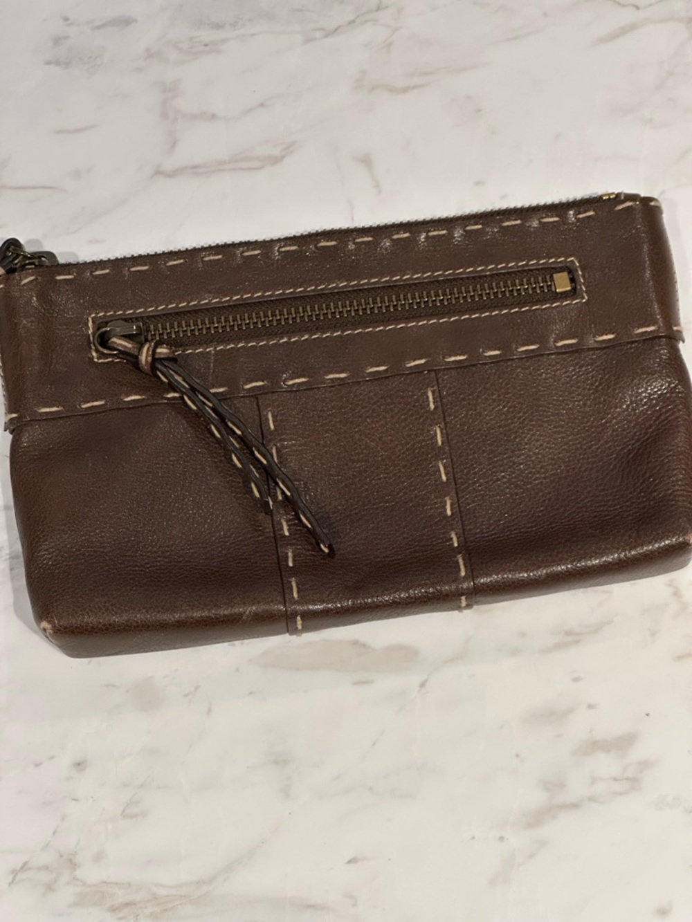 Club Monaco Dark Brown Vintage Wristlet